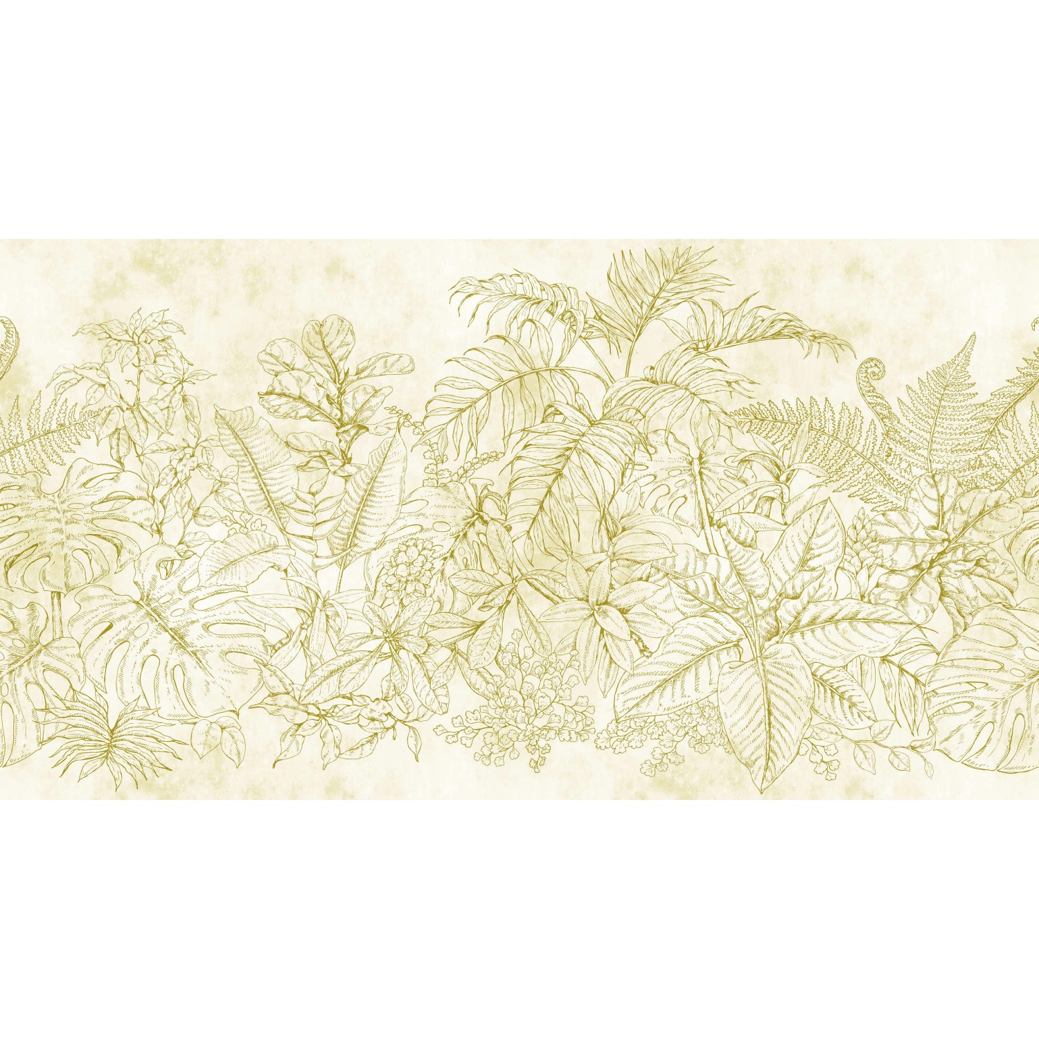 Fototapete Blumen Dschungel Beige Grün 5,00 m x 2,70 m FSC® von -