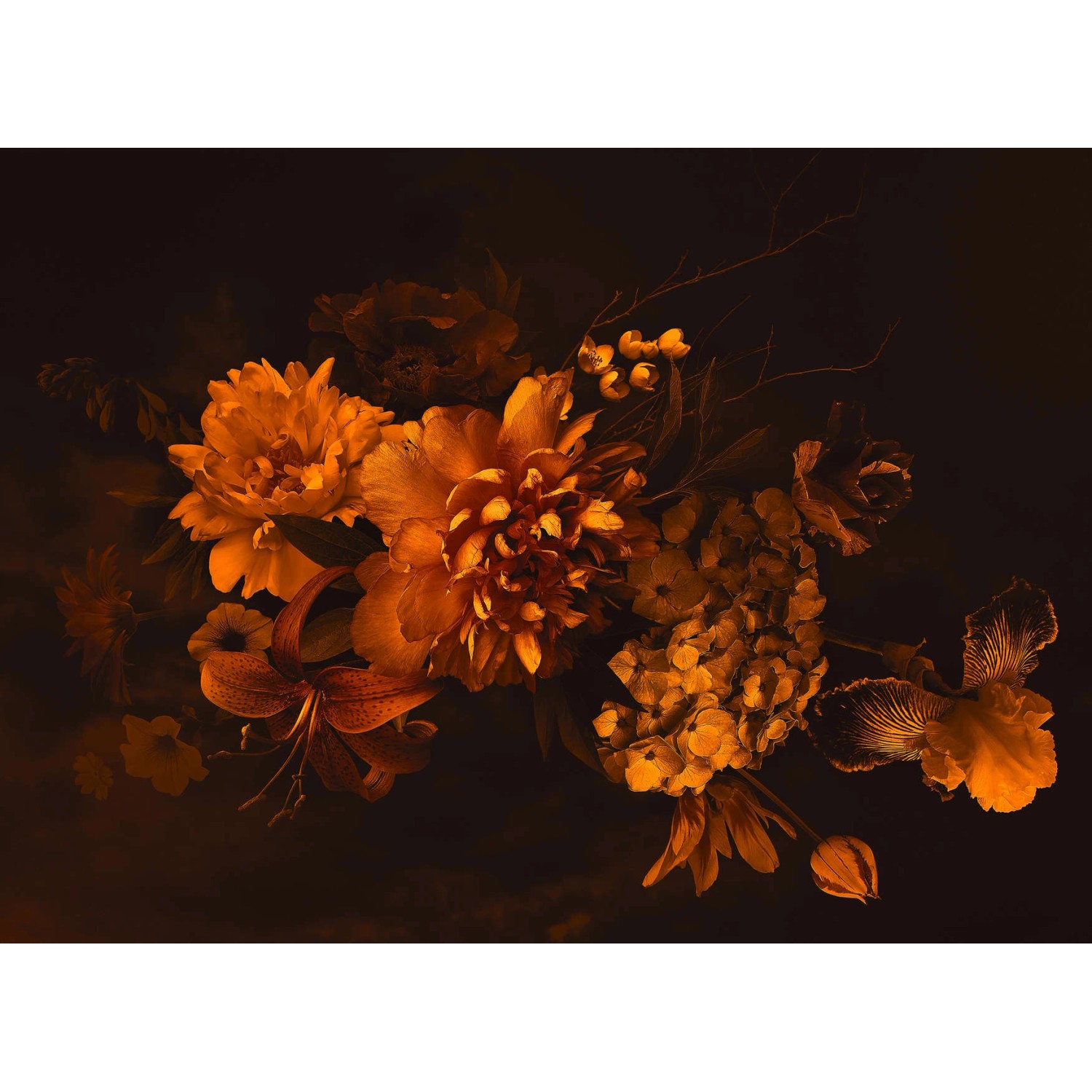 Fototapete Blumenbouquet Gelb Orange 3,50 m x 2,55 m FSC® von -