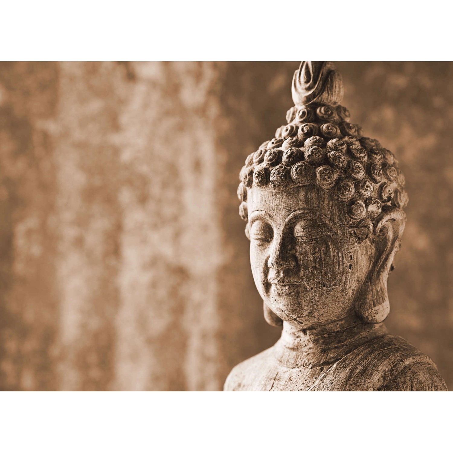 Fototapete Buddha Statue Asiatisch Braun Grau 3,50 m x 2,55 m FSC® von -