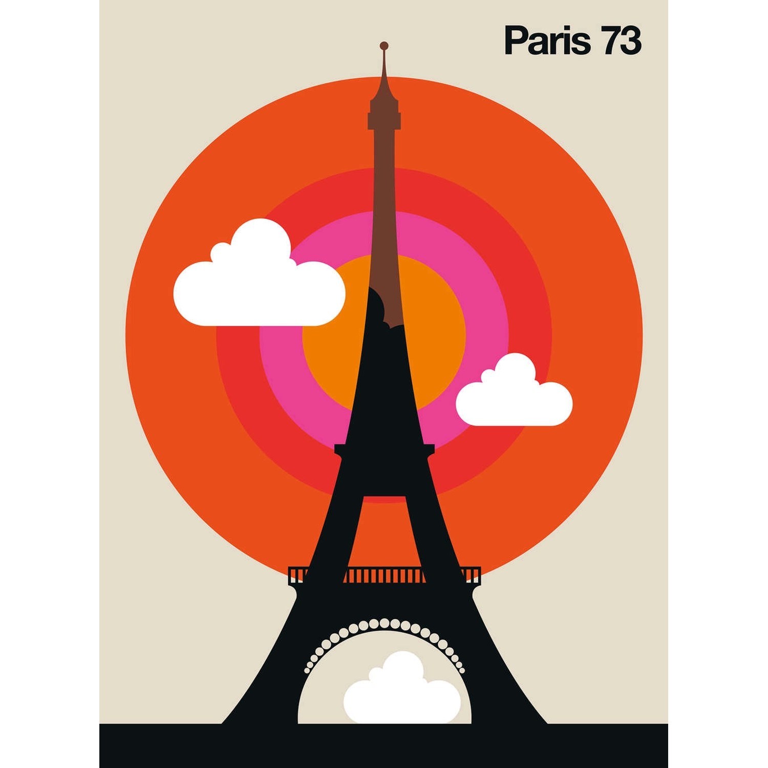 Fototapete Eiffelturm Paris 73 Orange Gelb Schwarz 2,00 m x 2,70 m FSC® von -