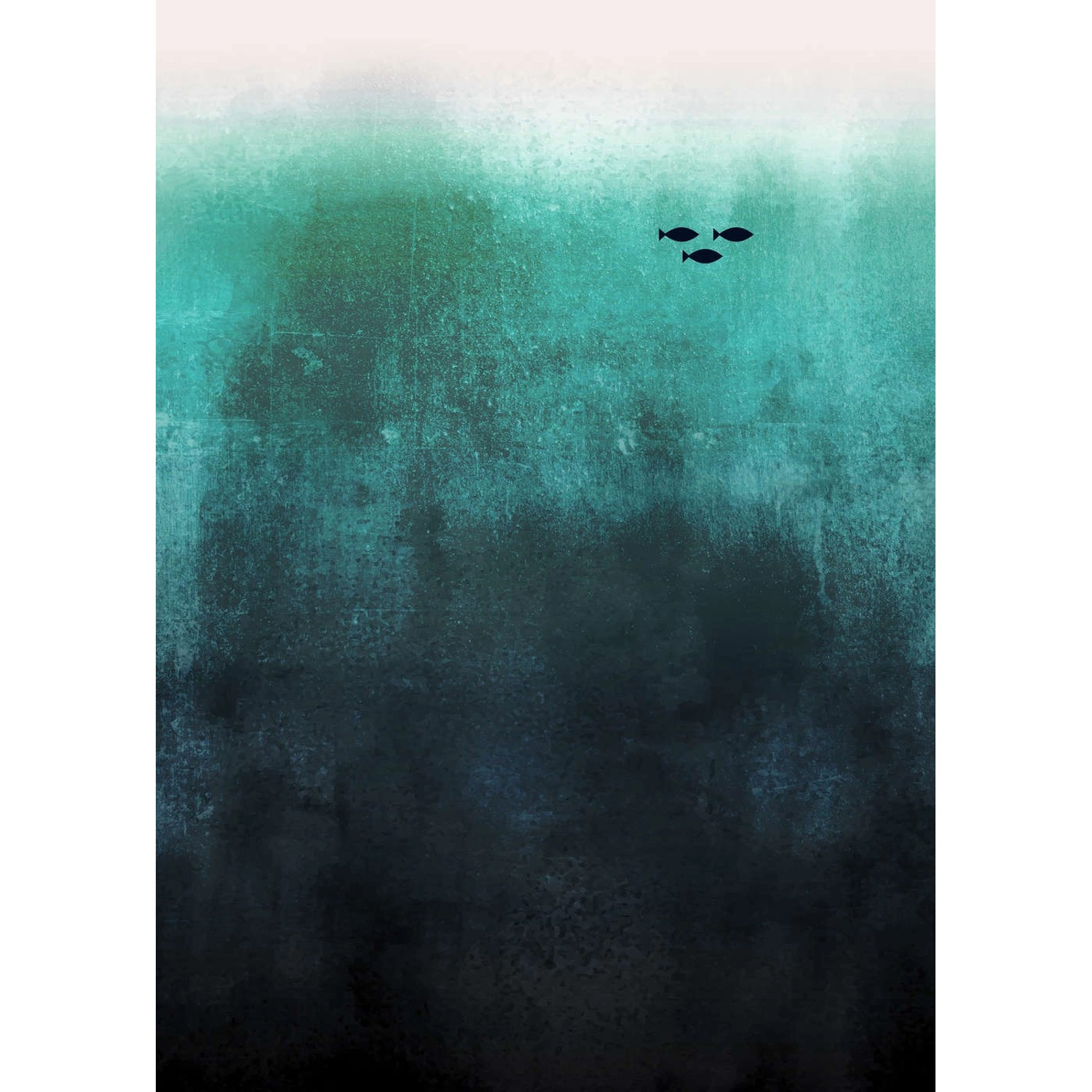 Fototapete Fische Schwarz Türkis Blau Lila 2,00 m x 2,80 m FSC® von -