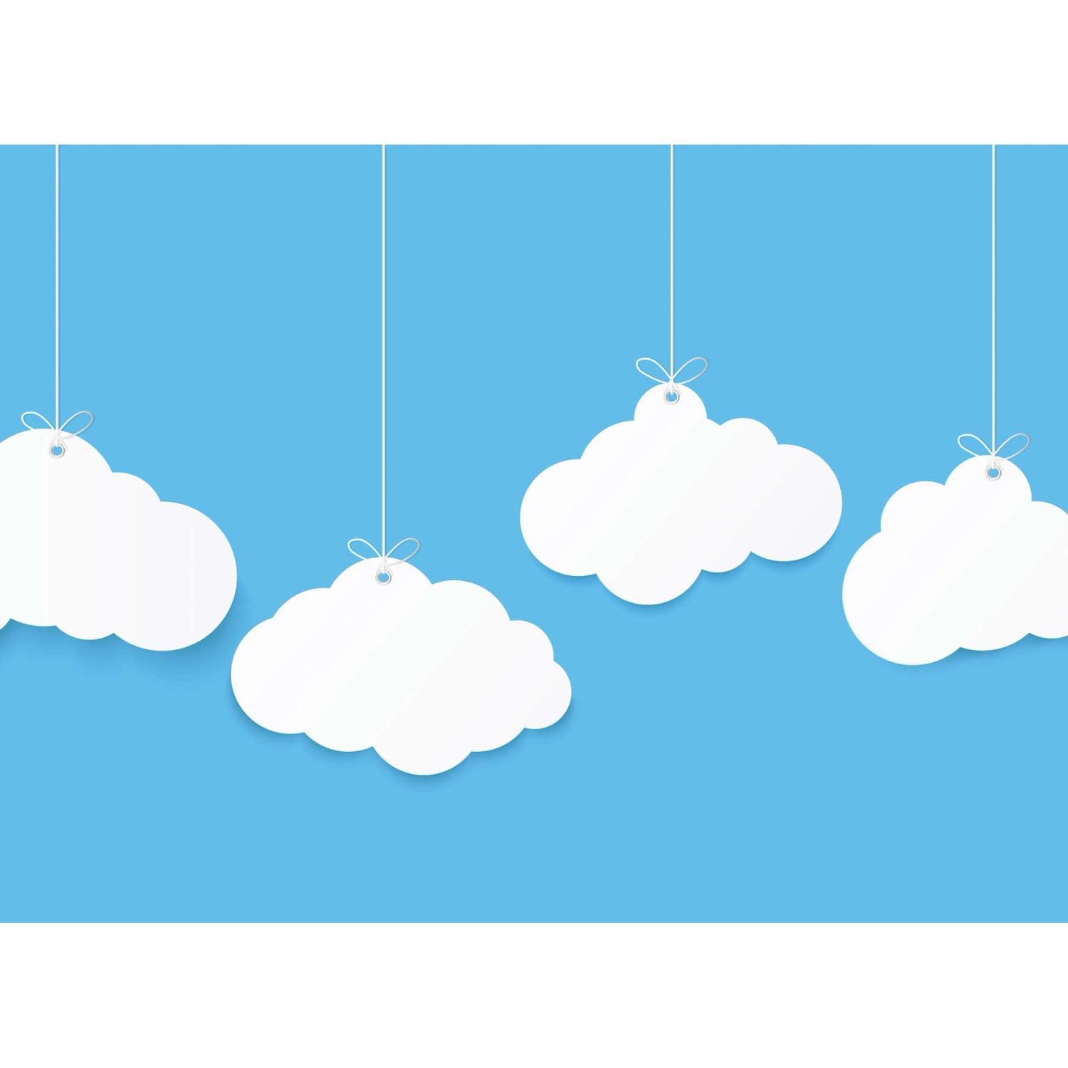 Fototapete Grafik Wolken Himmel Weiß Blau 3,50 m x 2,55 m FSC® von -