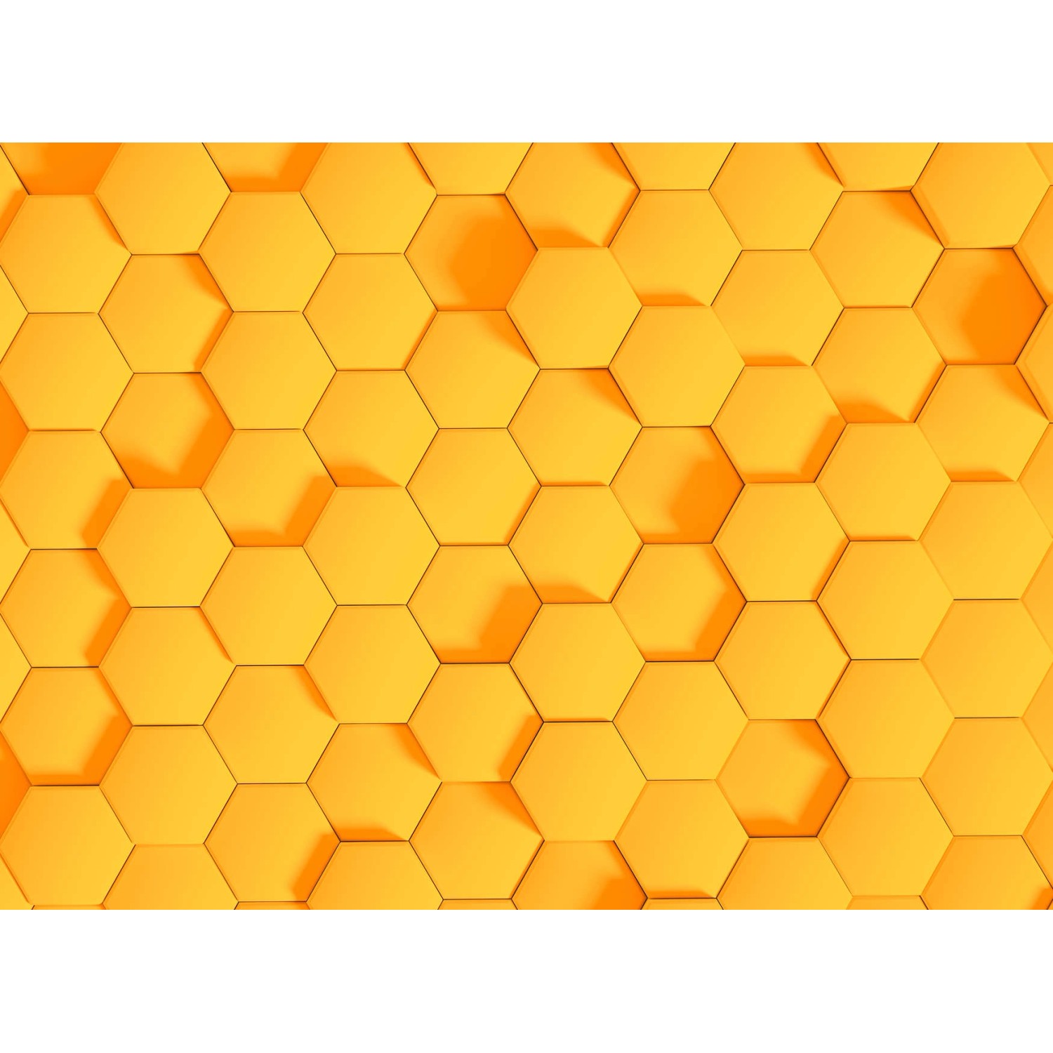 Fototapete Hexagon Muster Orange 3,50 m x 2,55 m FSC® von -