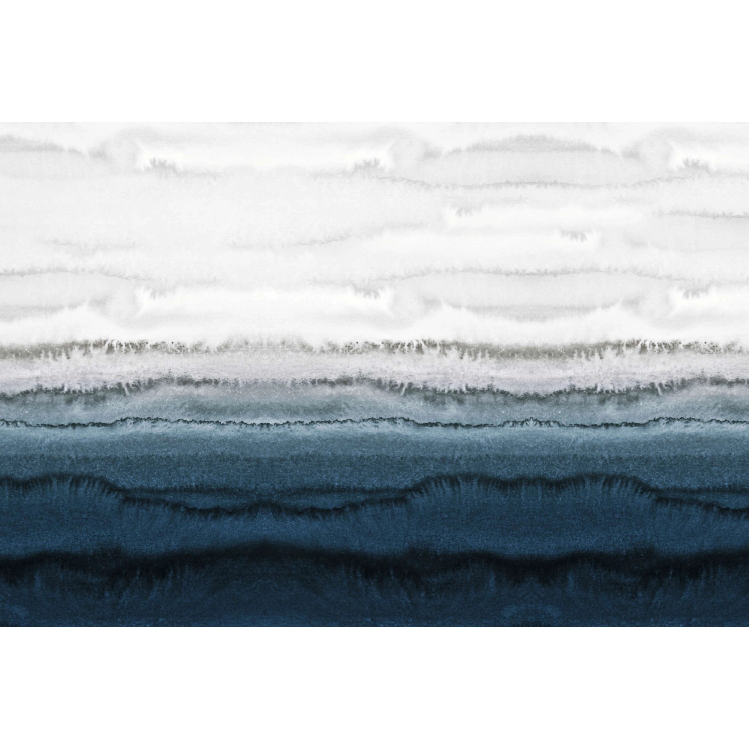 Fototapete Landschaft Aquarell Abstrakt Blau Weiß 4,00 m x 2,70 m FSC® von -