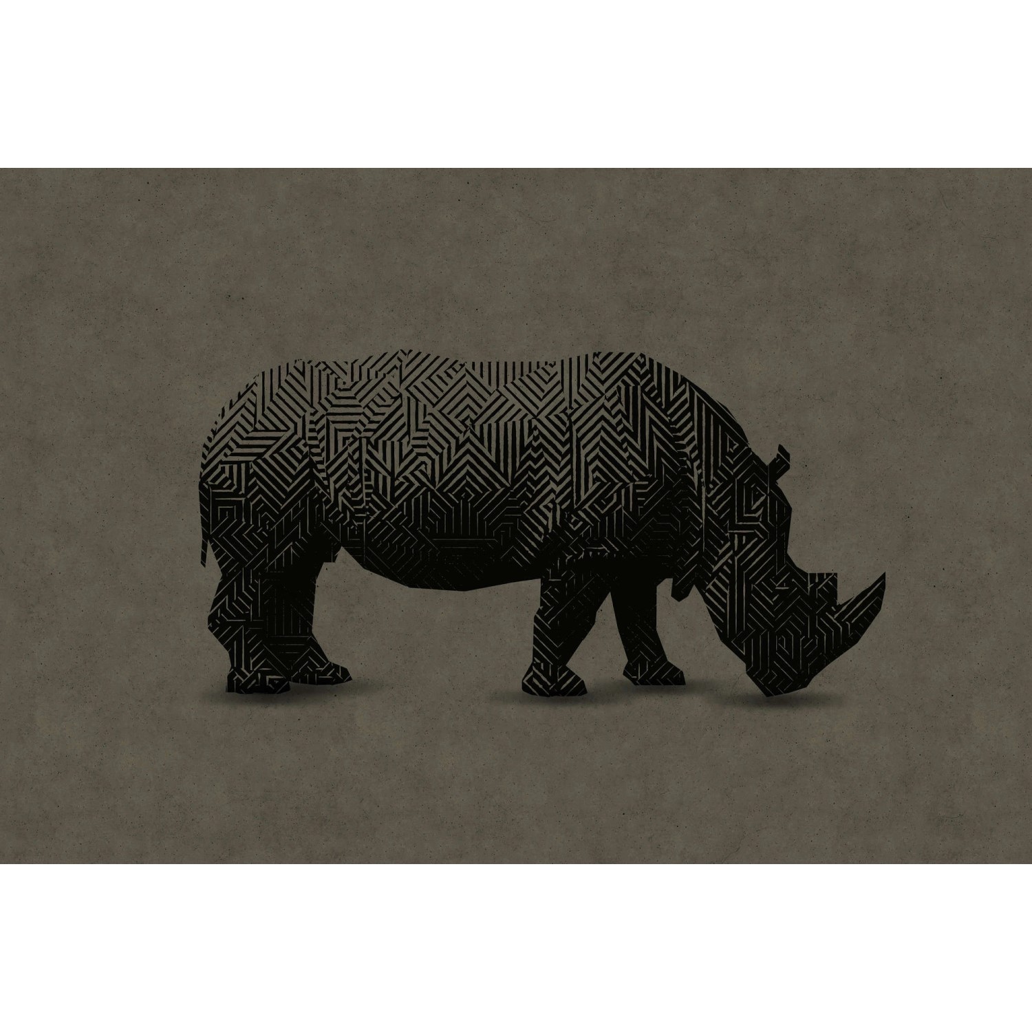 Fototapete Narshorn Grafik Schwarz Grau Grün 4,00 m x 2,70 m FSC® von -