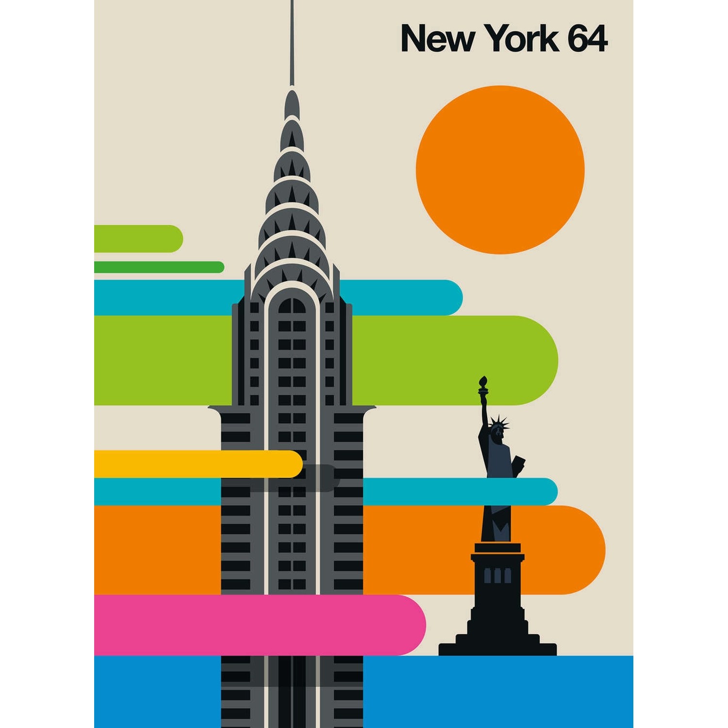 Fototapete New York 64 Empire State Building Bunt 2,00 m x 2,70 m FSC® von -