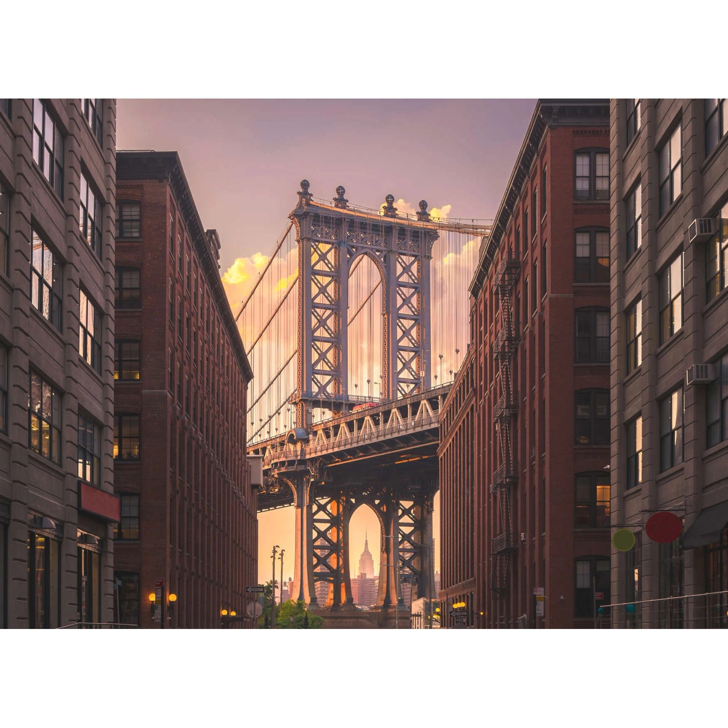 Fototapete New York Brookyln Bridge Braun Grau  3,50 m x 2,55 m FSC® von -