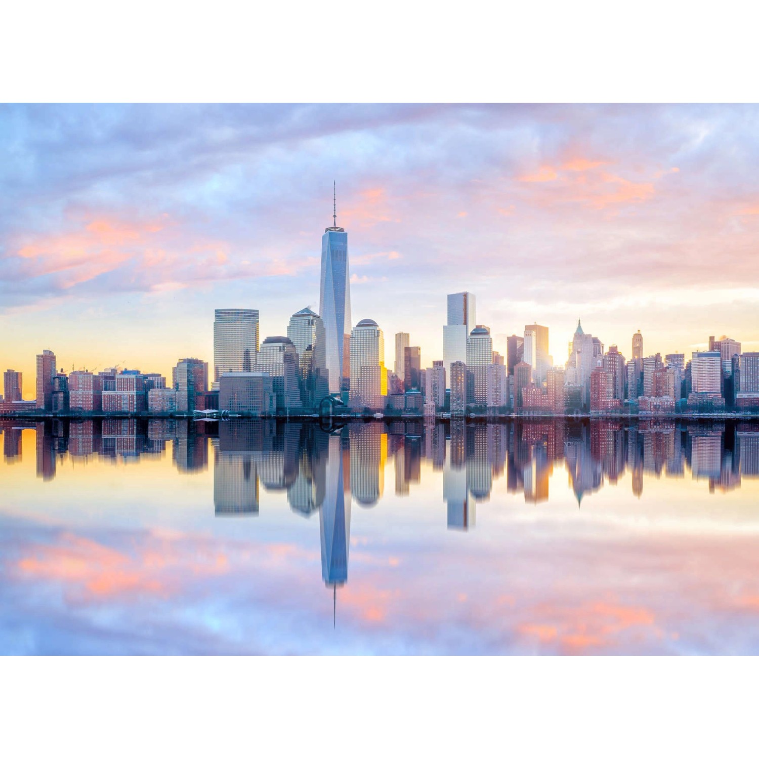 Fototapete New York Skyline Blau Grau Gelb 3,50 m x 2,55 m FSC® von -