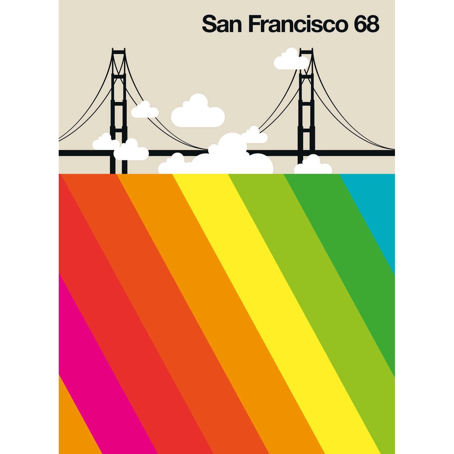 Fototapete San Francisco 68 Brücke Wolken Bunt 2,00 m x 2,70 m FSC® Fototapete San Francisco 68 Brücke Wolken Bunt 2,00 m x 2,70 m FSC® von -