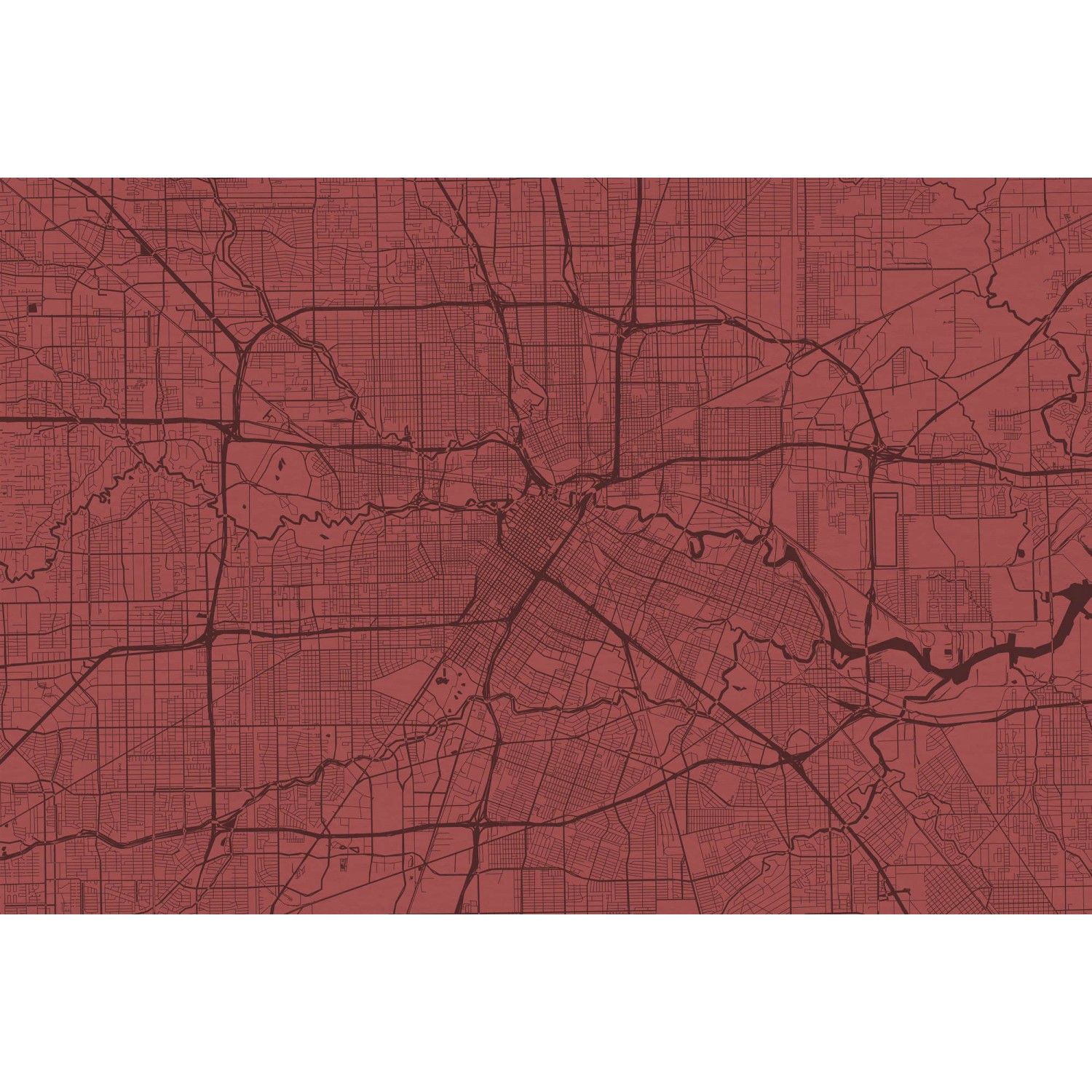 Fototapete Stadtkarte Metropole Rot Schwarz 4,00 m x 2,70 m FSC® von -