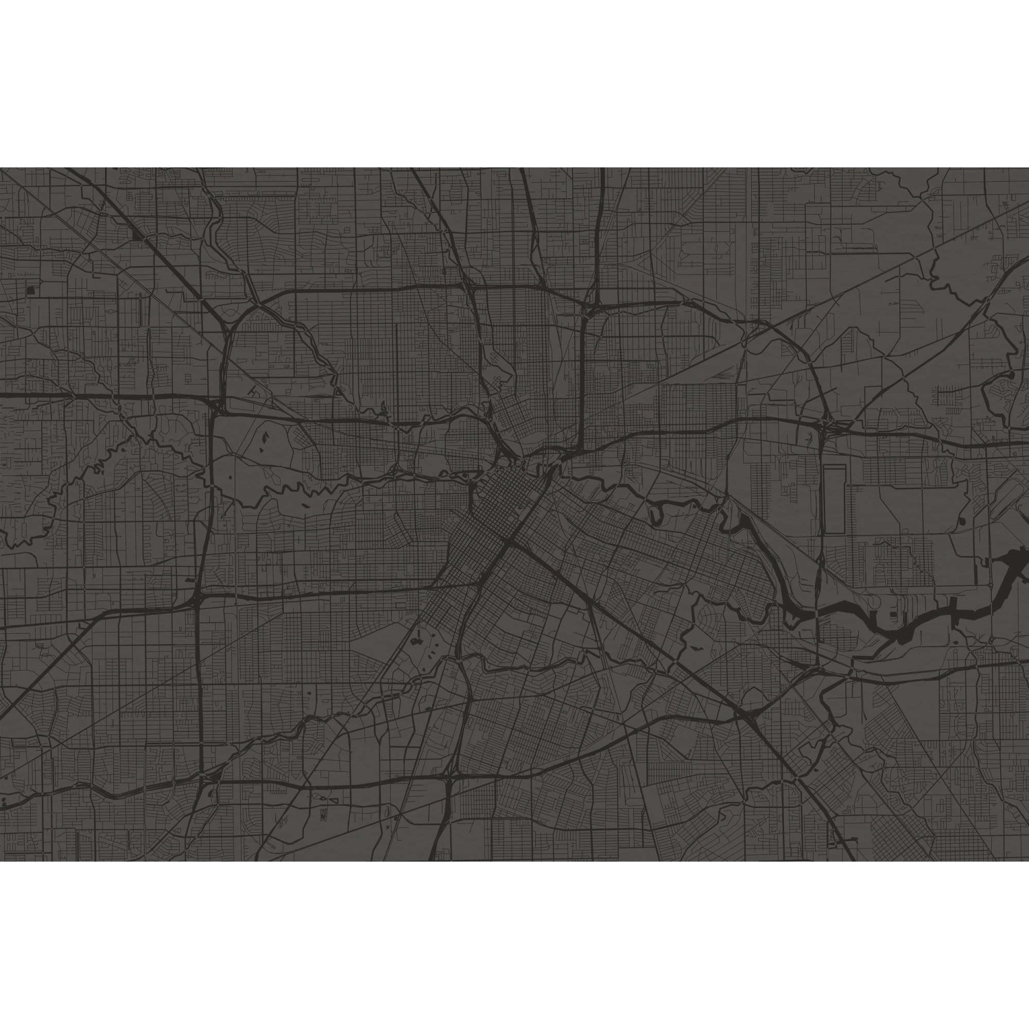 Fototapete Stadtkarte Metropole Schwarz Grau 4,00 m x 2,70 m FSC® von -