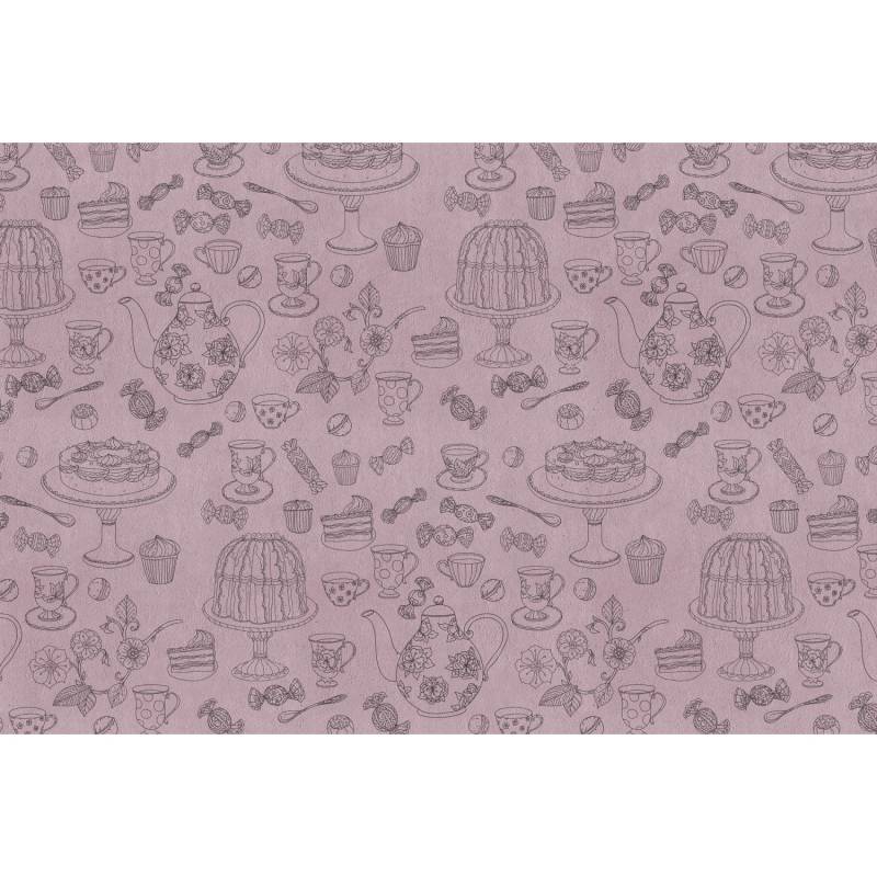 Fototapete Teatime Rosa Altrosa 4,00 m x 2,70 m FSC® von -