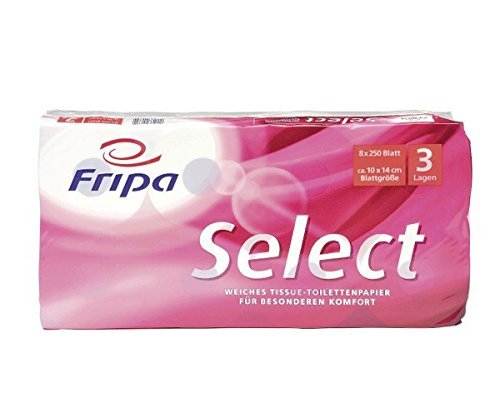 Fripa Select Toilettenpapier - 3-lagig - Zellstoff - hochweiÃŸ - 48 Rollen by fripa von Fripa
