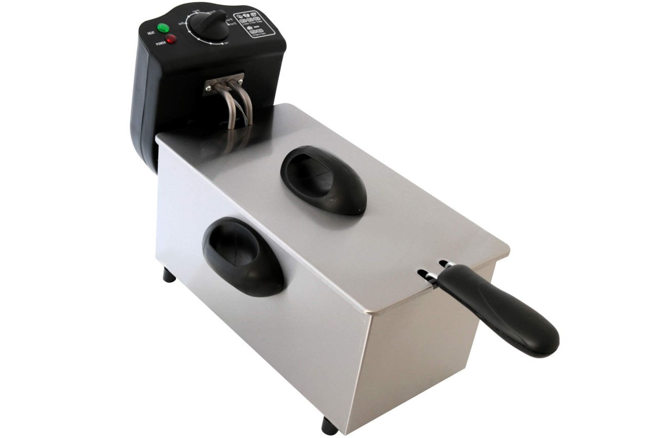 Fritteuse DESKI 3 Liter Edelstahl schwarz 2000 Watt Friteuse