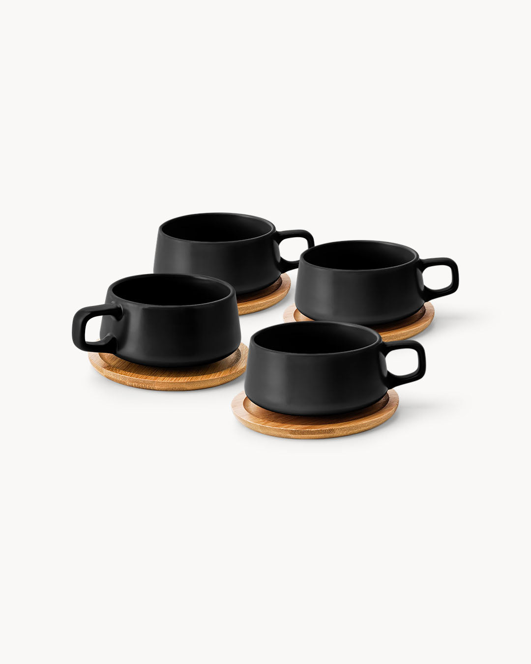 Sommerhafte Kaffeepause – Cappuccinotassen mit Milch- & Zucker-Set