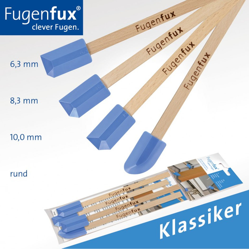 Fugenfux Fugenabzieher hellblau 4er Set 45° mit 6,3/8,3/10mm und rund von Montagestore