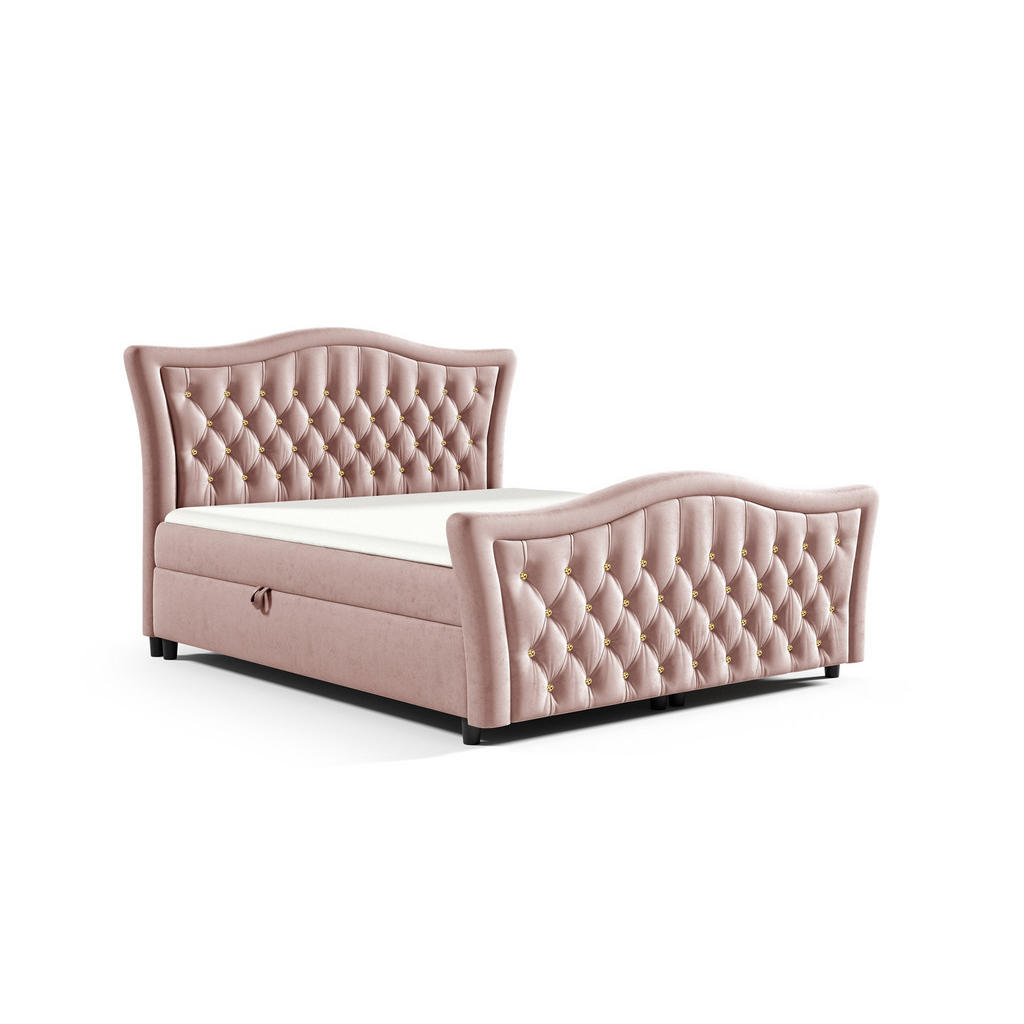 Fun Möbel Boxbett, Rosa, Textil, 140x200 cm, Schlafzimmer, Betten, Boxspringbetten Fun Möbel Boxbett, Rosa, Textil, 140x200 cm, Schlafzimmer, Betten, Boxspringbetten von Fun Möbel