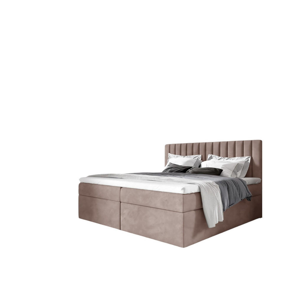 Fun Möbel Boxbett, Rosa, Textil, 200x220 cm, Schlafzimmer, Betten, Boxspringbetten von Fun Möbel