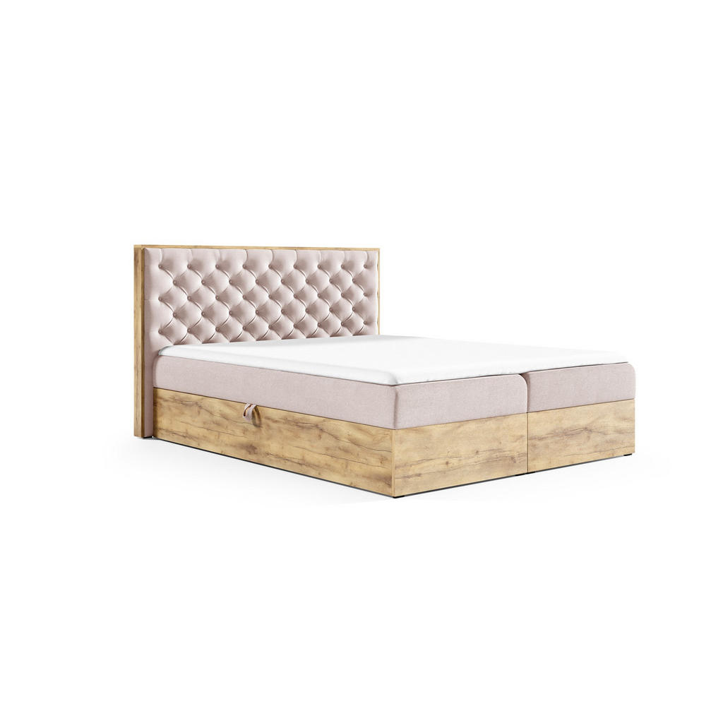 Fun Möbel Boxbett, Rosa, Textil, 140x200 cm, Schlafzimmer, Betten, Boxspringbetten von Fun Möbel