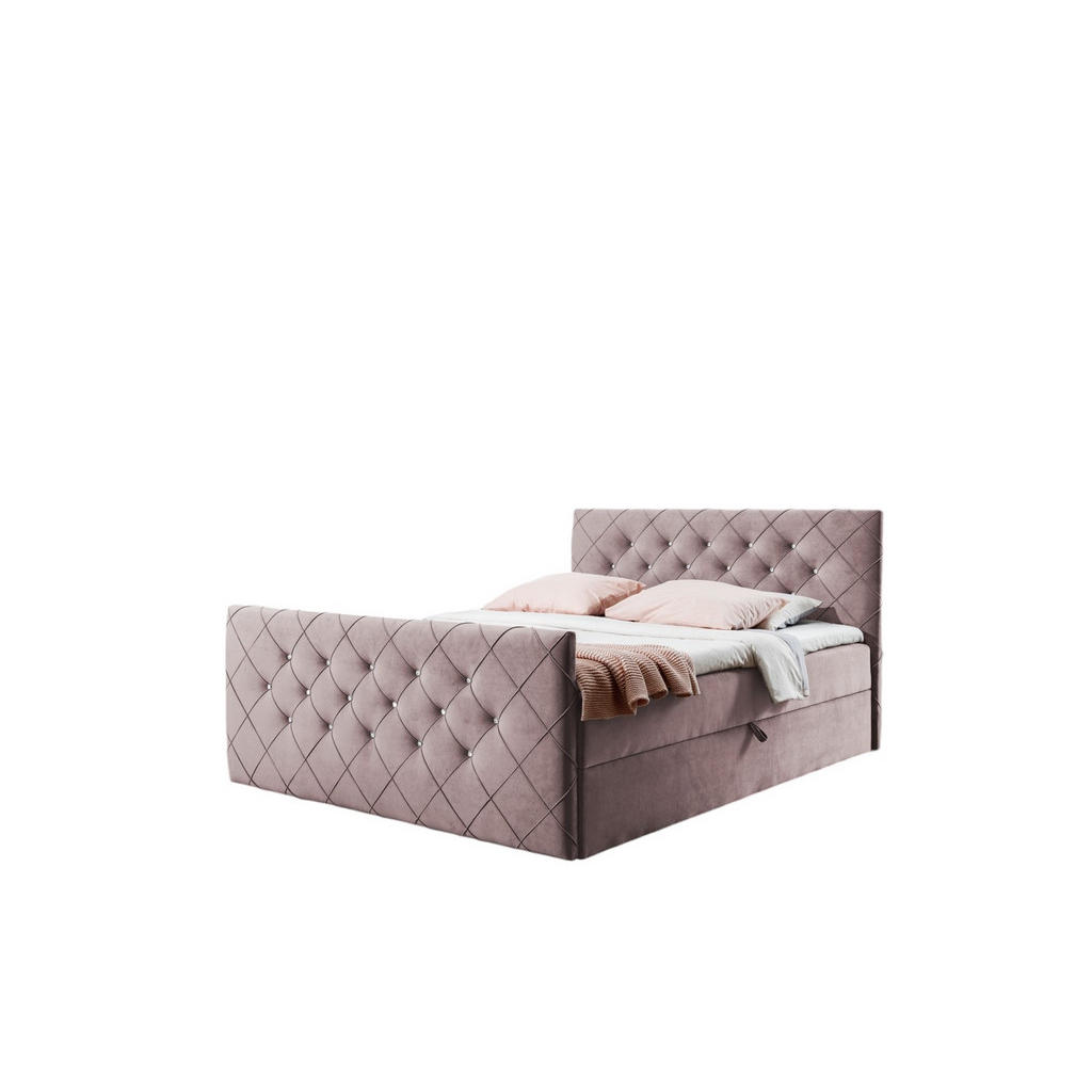 Fun Möbel Boxbett, Rosa, Textil, 180x220 cm, Schlafzimmer, Betten, Boxspringbetten von Fun Möbel