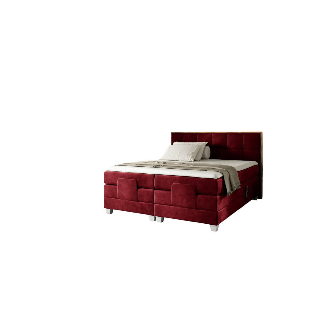 Fun Möbel Boxspringbett, Rot, Textil, 140x200 cm, Schlafzimmer, Betten, Boxspringbetten von Fun Möbel