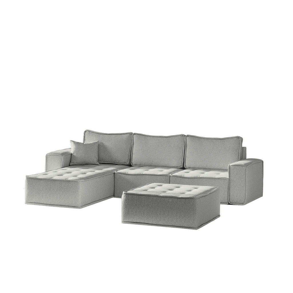 Fun Möbel ECKSOFA Hellgrau Fun Möbel ECKSOFA Hellgrau