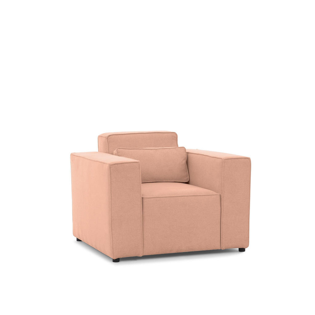 Fun Möbel Sessel, Rosa, Textil, Ottomane links, 101x80x92 cm, Wohnzimmer, Sessel, Polstersessel von Fun Möbel