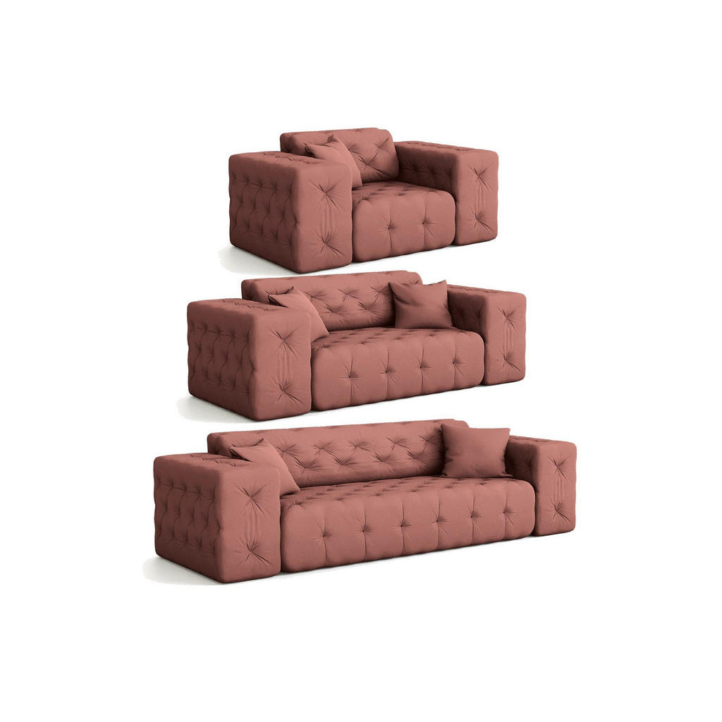 Fun Möbel Sofaset, Rosa, Textil, 251x78x96 cm, Wohnzimmer, Sofas & Couches, Sitzgarnituren Fun Möbel Sofaset, Rosa, Textil, 251x78x96 cm, Wohnzimmer, Sofas & Couches, Sitzgarnituren von Fun Möbel