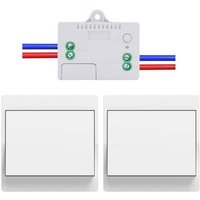Funk-EU-Schalter, batterielos, 2er-Pack, autarkes Funk-Schalter-Set, batterieloser Funk-Wechselschalter, Funkfernbedienungsschalter für die Funk-EU-Schalter, batterielos, 2er-Pack, autarkes Funk-Schalter-Set, batterieloser Funk-Wechselschalter, Funkfernbedienungsschalter für die von VHV