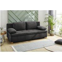 Bettsofa mit Bettkasten 204 cm breit Grau NICO