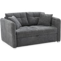 Schlafsofa nach vorne ausziehbar inkl Bettkasten und Armlehnverstellung Grau