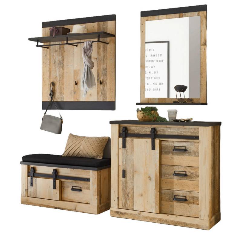 Furn.Design GARDEROBE Natur, Anthrazit