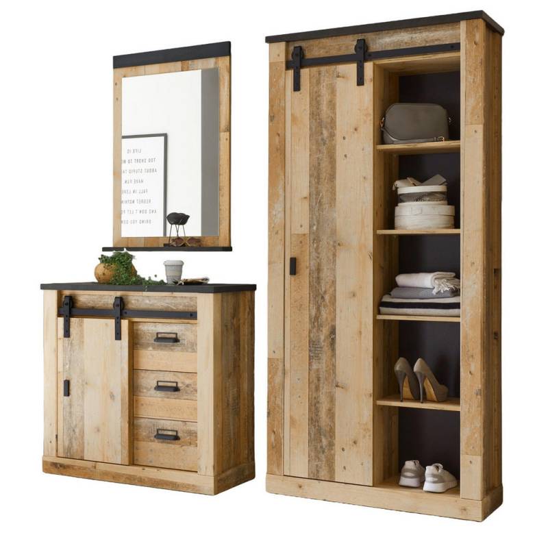 Furn.Design GARDEROBE Natur, Anthrazit