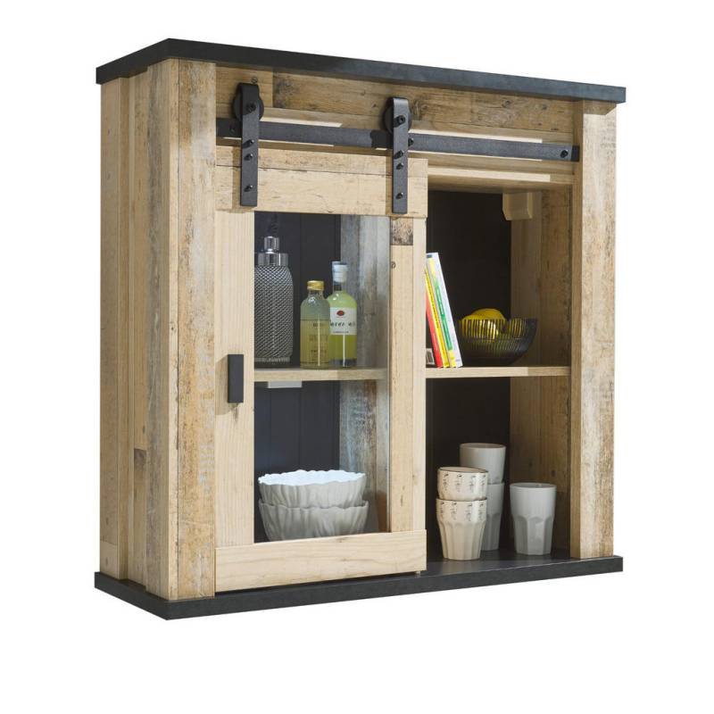 Furn.Design HÄNGESCHRANK Natur, Anthrazit