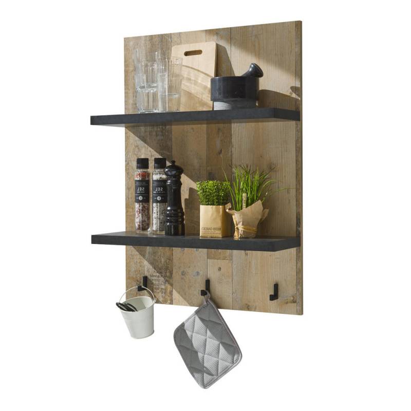 Furn.Design KÜCHENREGAL Natur, Anthrazit