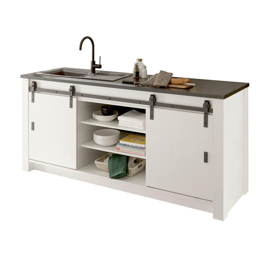 Furn.Design KÜCHENSCHRANK Weiß, Anthrazit Furn.Design KÜCHENSCHRANK Weiß, Anthrazit