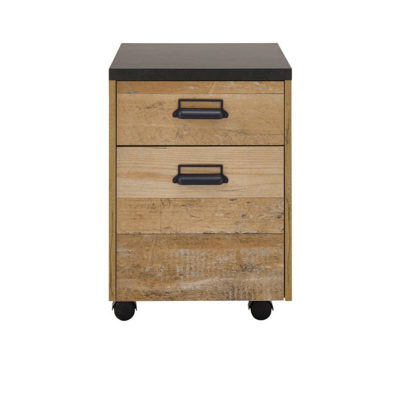 Furn.Design ROLLCONTAINER Eiche, Anthrazit