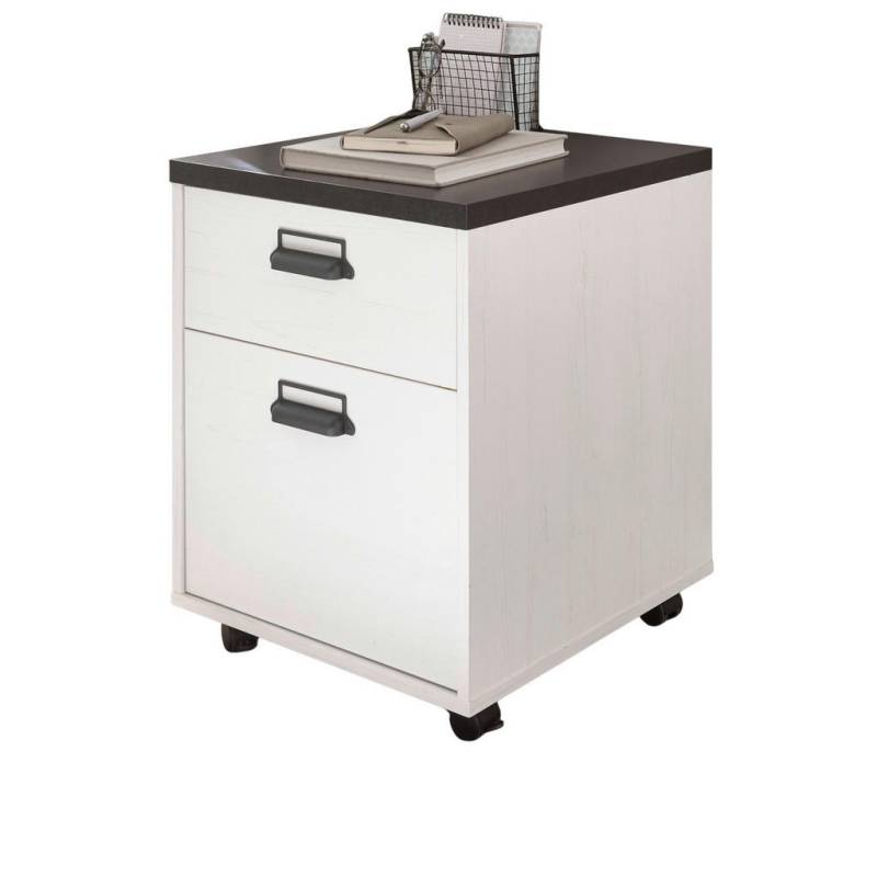 Furn.Design ROLLCONTAINER Weiß, Anthrazit