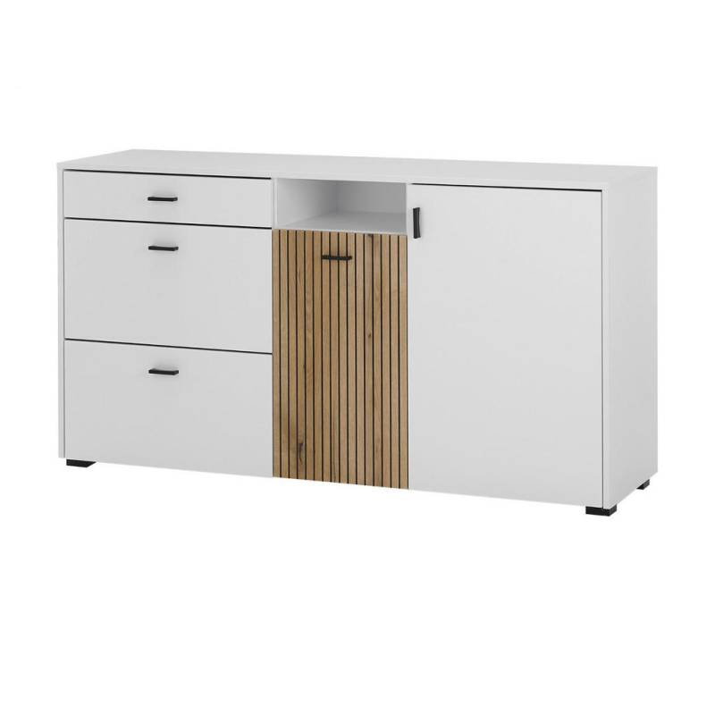 Furn.Design SIDEBOARD Weiß, Eiche