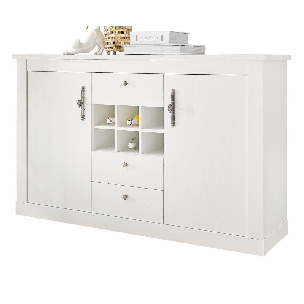 Furn.Design Sideboard, Weiß, Holzwerkstoff, Nachbildung,Pinie, 4 Fächer, 3 Schubladen, 169x104x45 cm, Wohnzimmer, Kommoden & Sideboards, Sideboards Furn.Design Sideboard, Weiß, Holzwerkstoff, Nachbildung,Pinie, 4 Fächer, 3 Schubladen, 169x104x45 cm, Wohnzimmer, Kommoden & Sideboards, Sideboards von Furn.Design