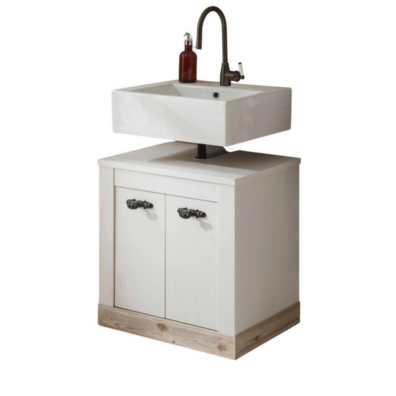 Furn.Design WASCHBECKENUNTERSCHRANK Weiß, Pinien