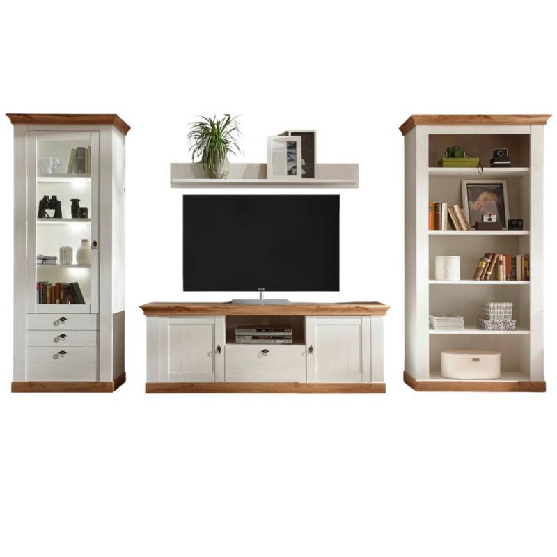 Furn.Design WOHNWAND Weiß, Eiche Wotan Furn.Design WOHNWAND Weiß, Eiche Wotan