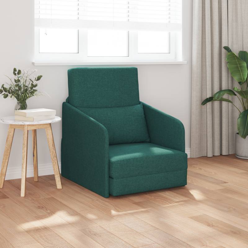Schlafsessel 2-in-1 Dunkelgrün 65x80x83 cm Stoff