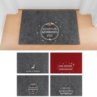 Fußmatte Filz Weihnachten 4 Sorten unsortiert 1 Stück von CEPEWA Polyester Filz / Unterseite PVC grau, rot