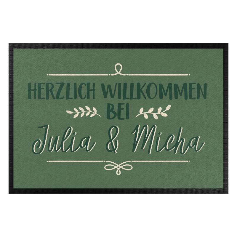 Fußmatte Herzlich Willkommen bei Wunschtext