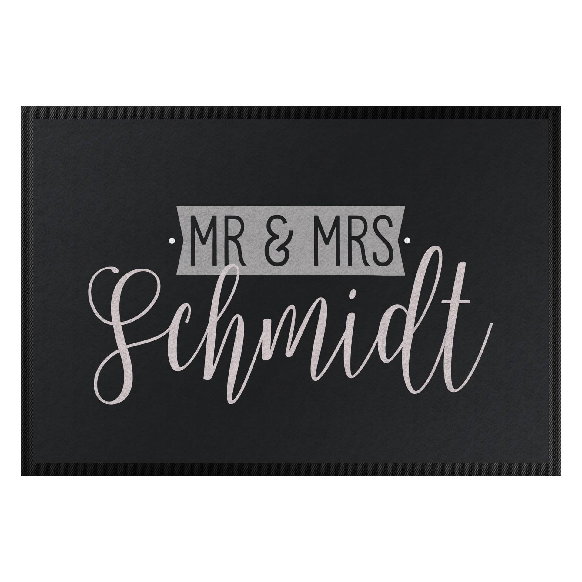Fußmatte Mr und Mrs Wunschtext kursiv