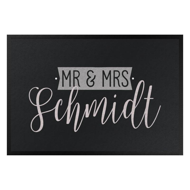 Fußmatte Mr und Mrs Wunschtext kursiv