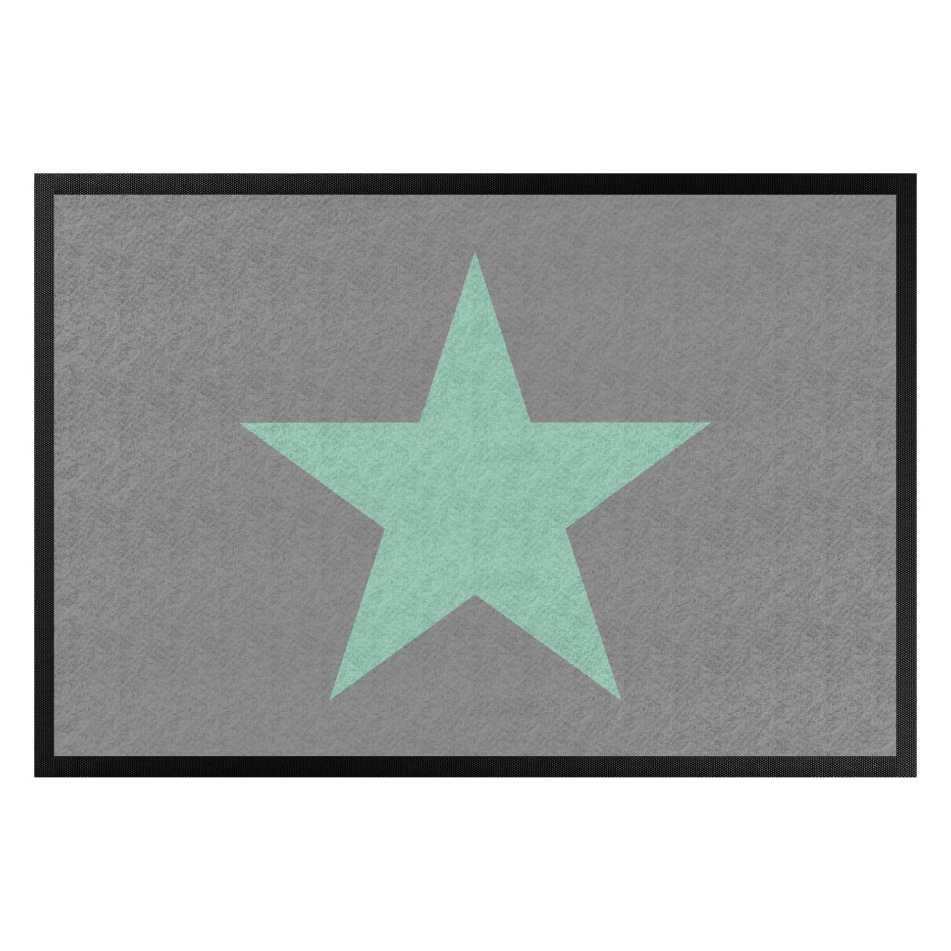 Fußmatte Stern in grau mint