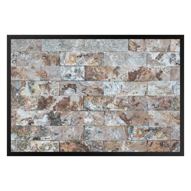 Fußmatte Naturmarmor Steinwand