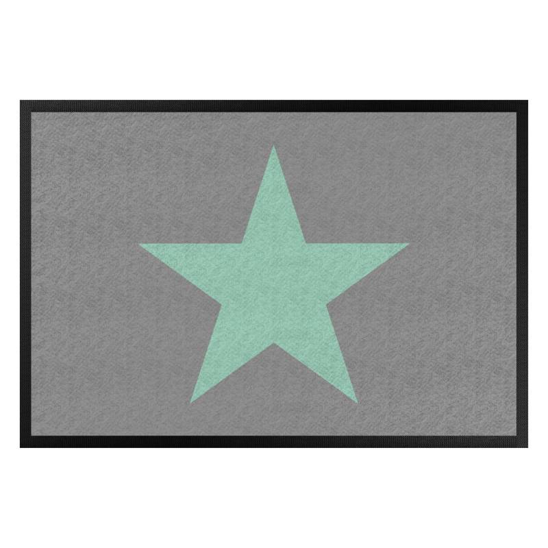 Fußmatte Stern in grau mint